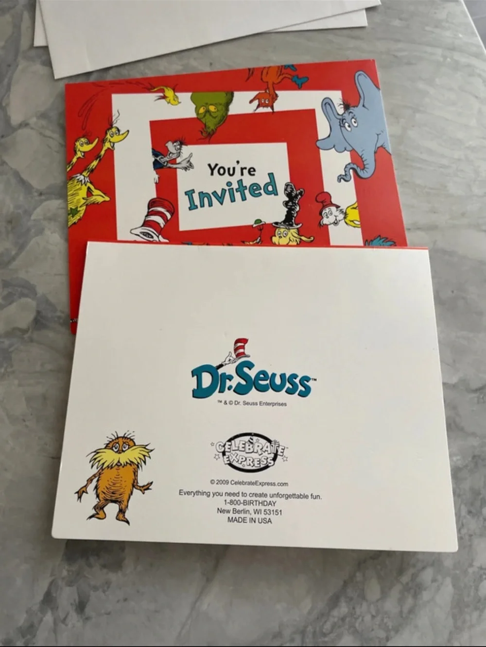 Dr Seuss Thank-you Cards & Invitation Cards with Envelopes